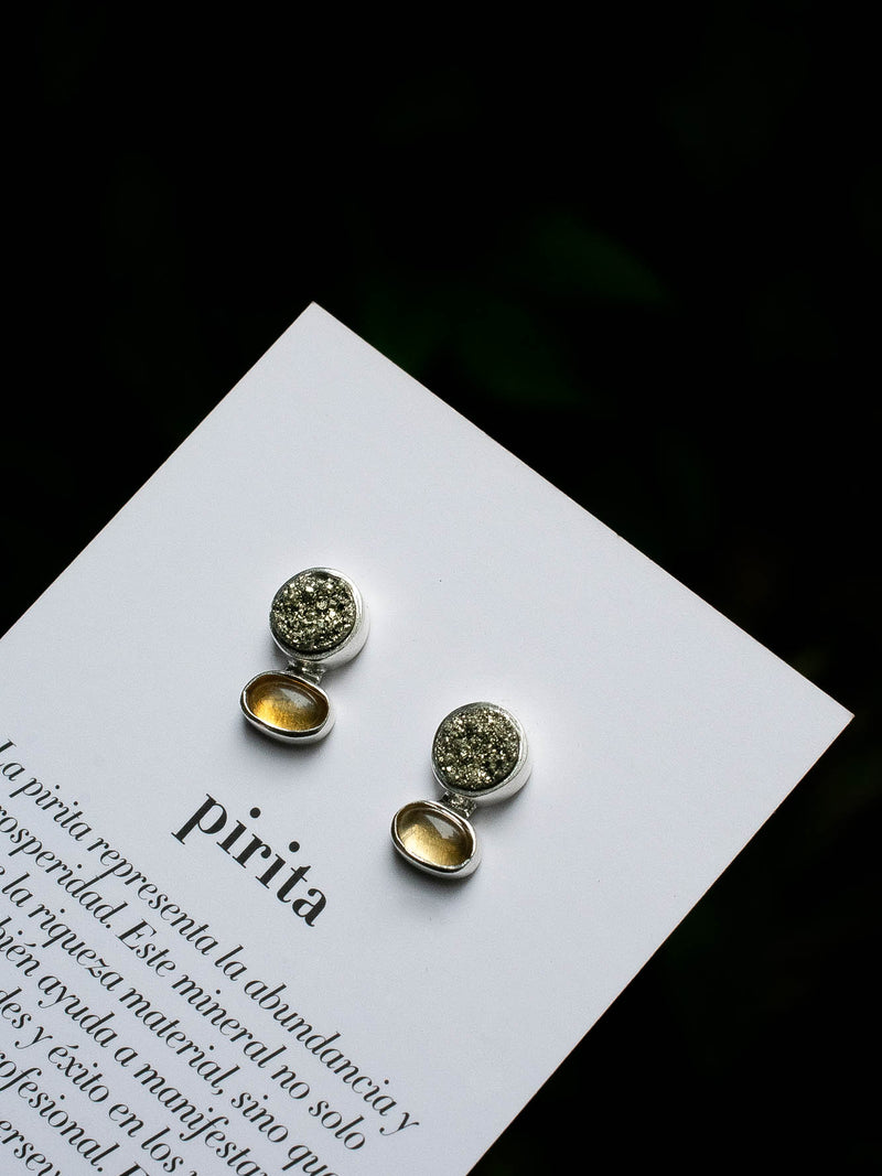 Aretes Joia pirita y citrino