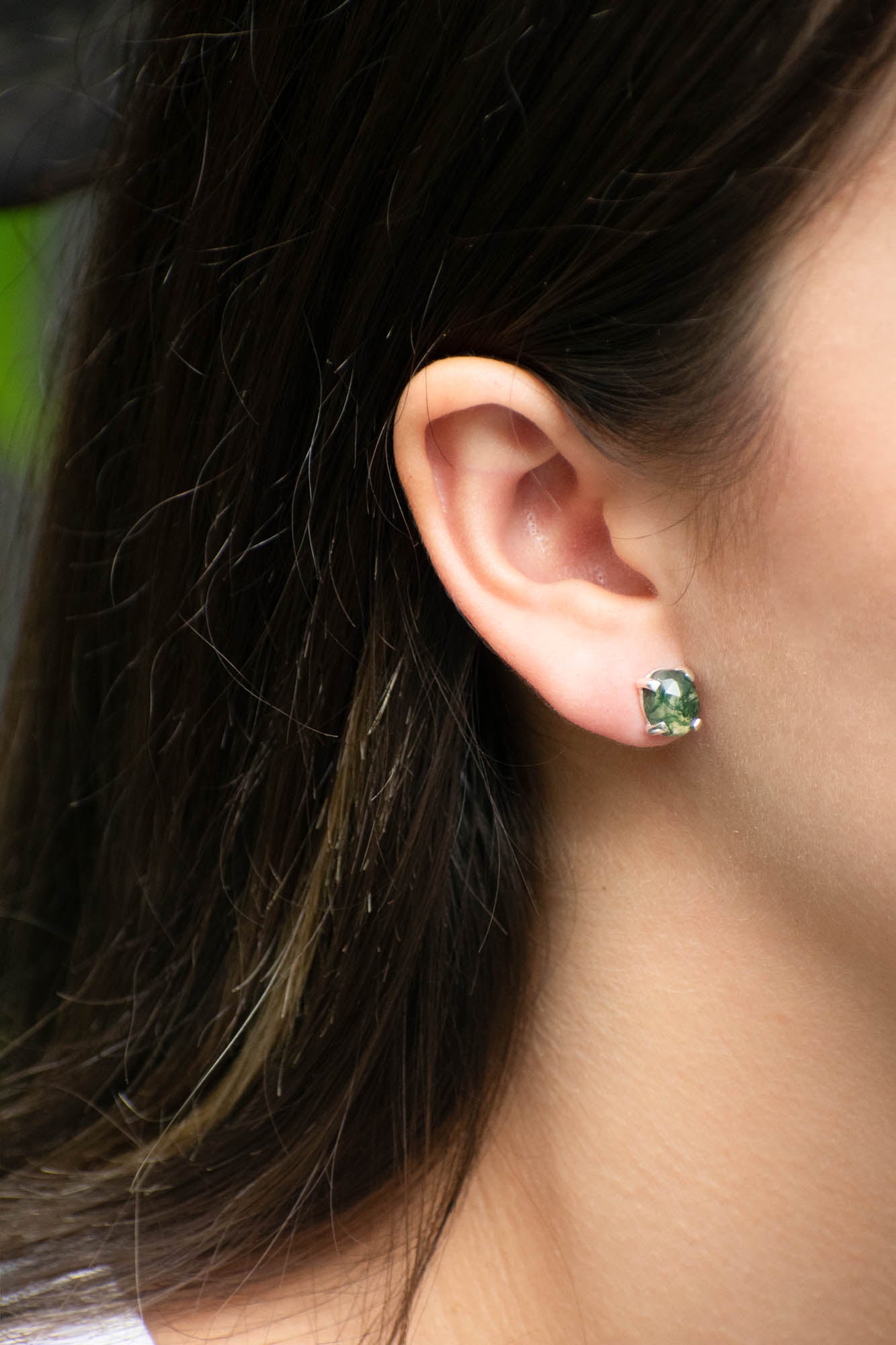 Aretes Leto ágata musgosa - Gallery 2