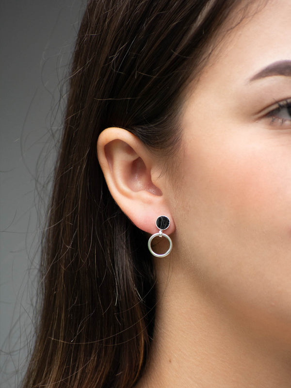 Aretes Mila turmalina negra