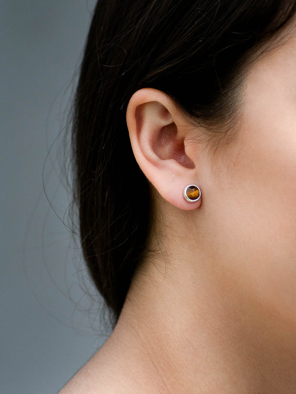 Aretes ojo de tigre 7mm