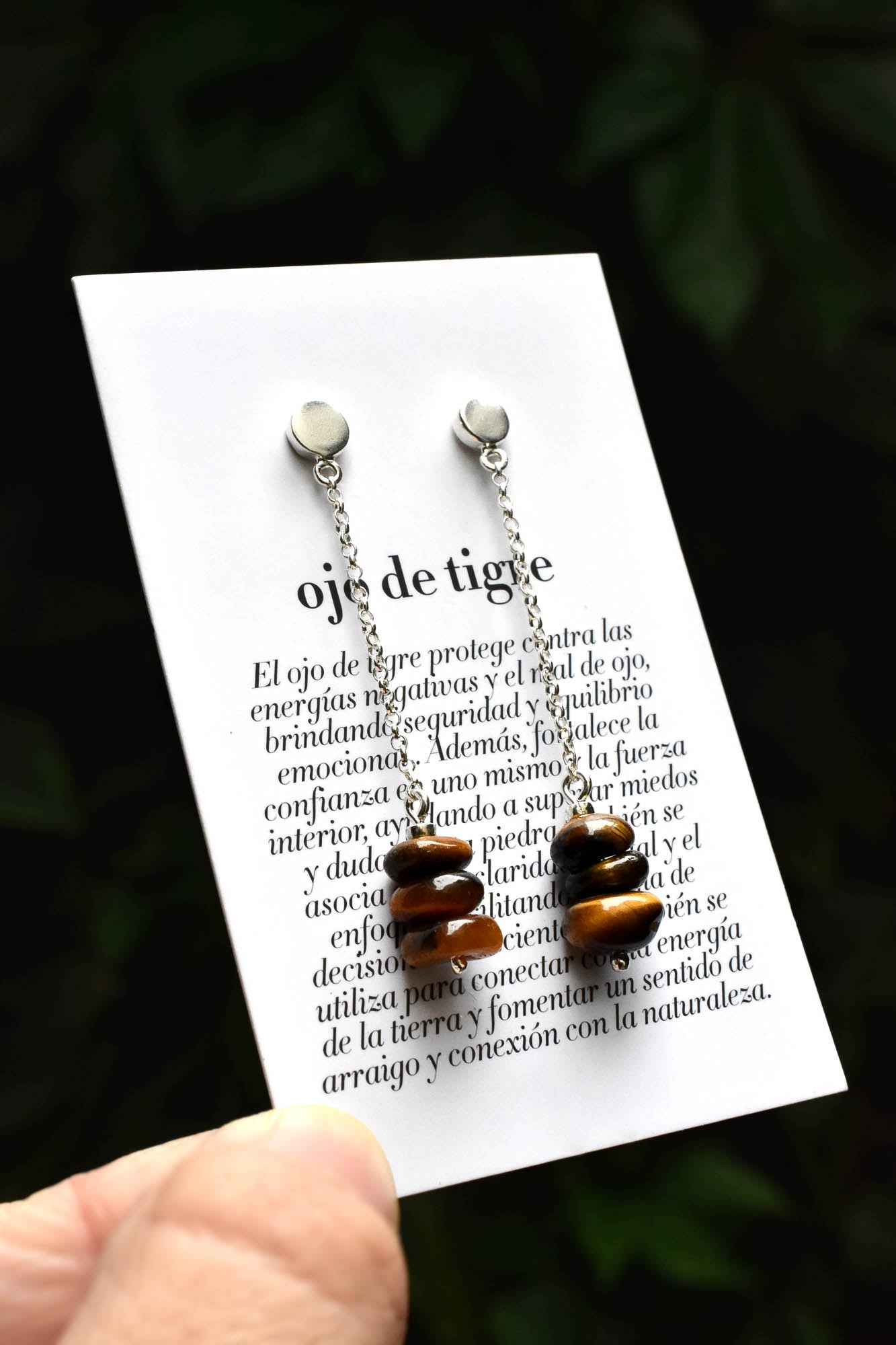 Aretes Pedra Ojo de tigre - Gallery 2