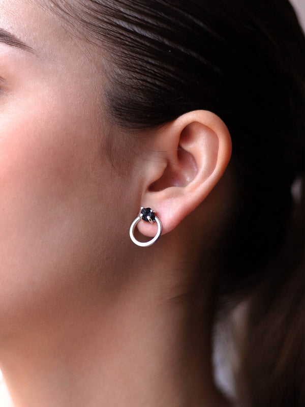 Aretes Quora turmalina negra