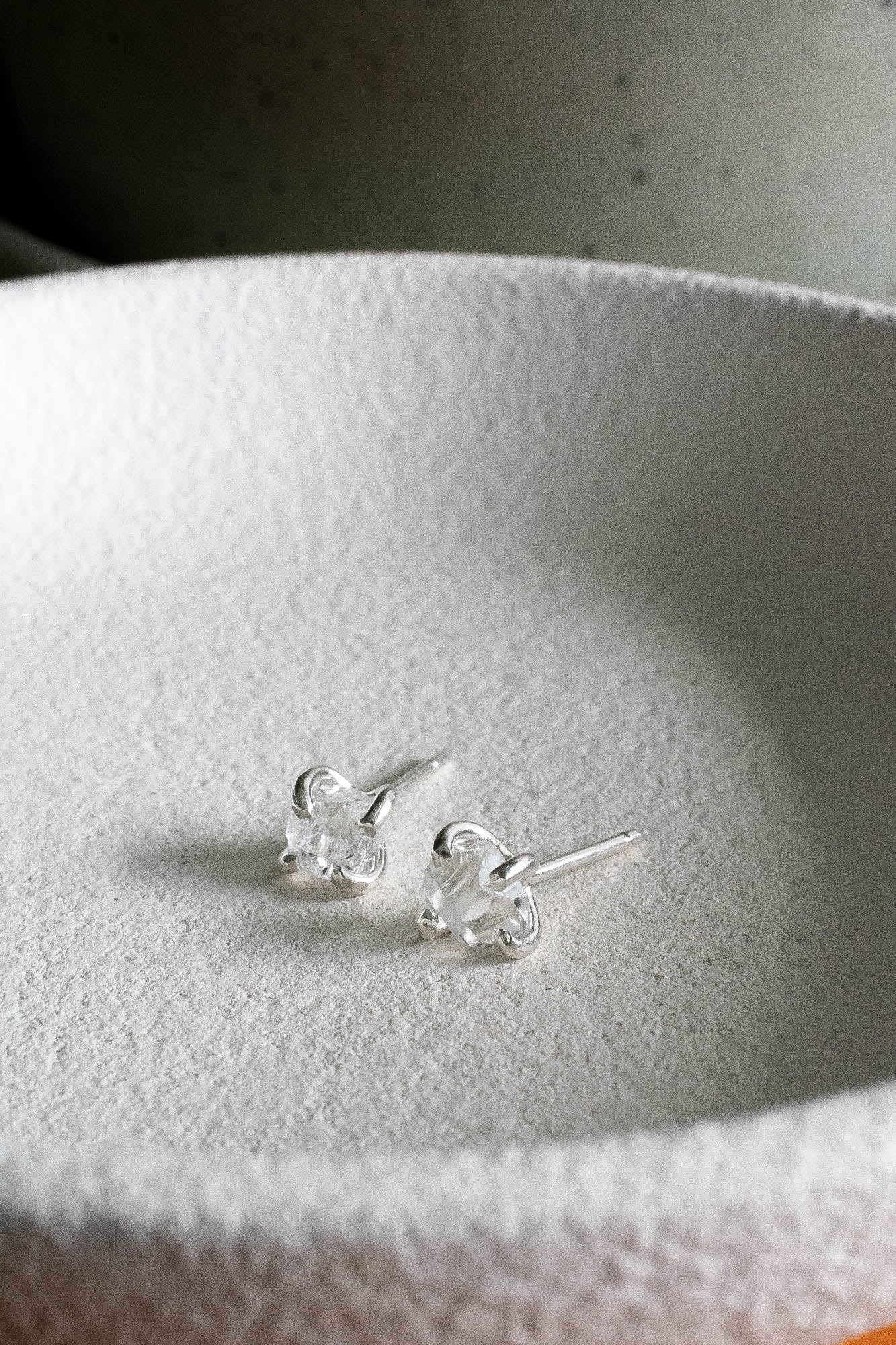 Aretes Raw cuarzo cristal - Gallery 2