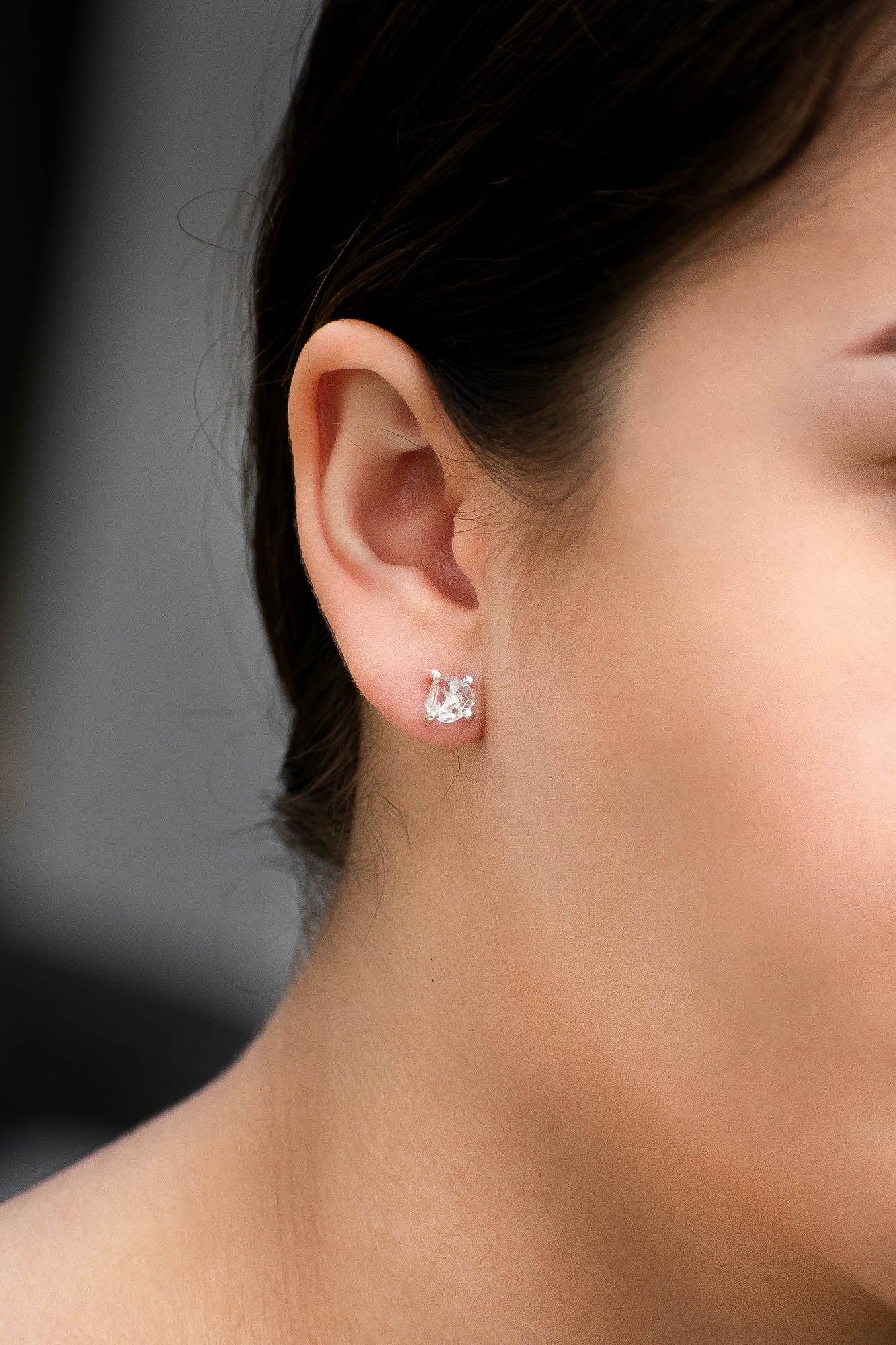 Aretes Raw cuarzo cristal - Gallery 1