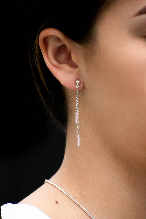 Aretes Rheda cuarzo rosa