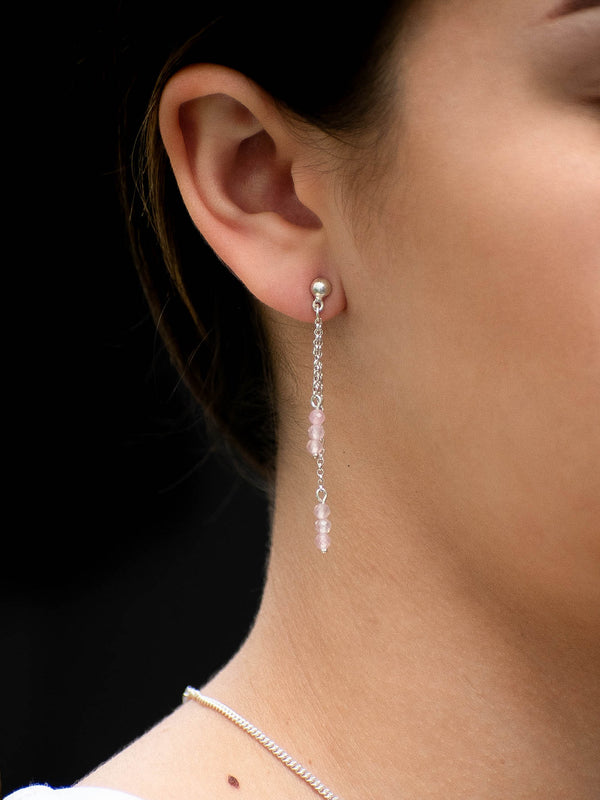 Aretes Rheda cuarzo rosa