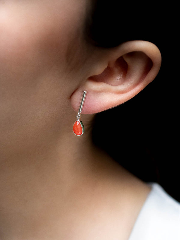 Aretes Runa ágata cornalina