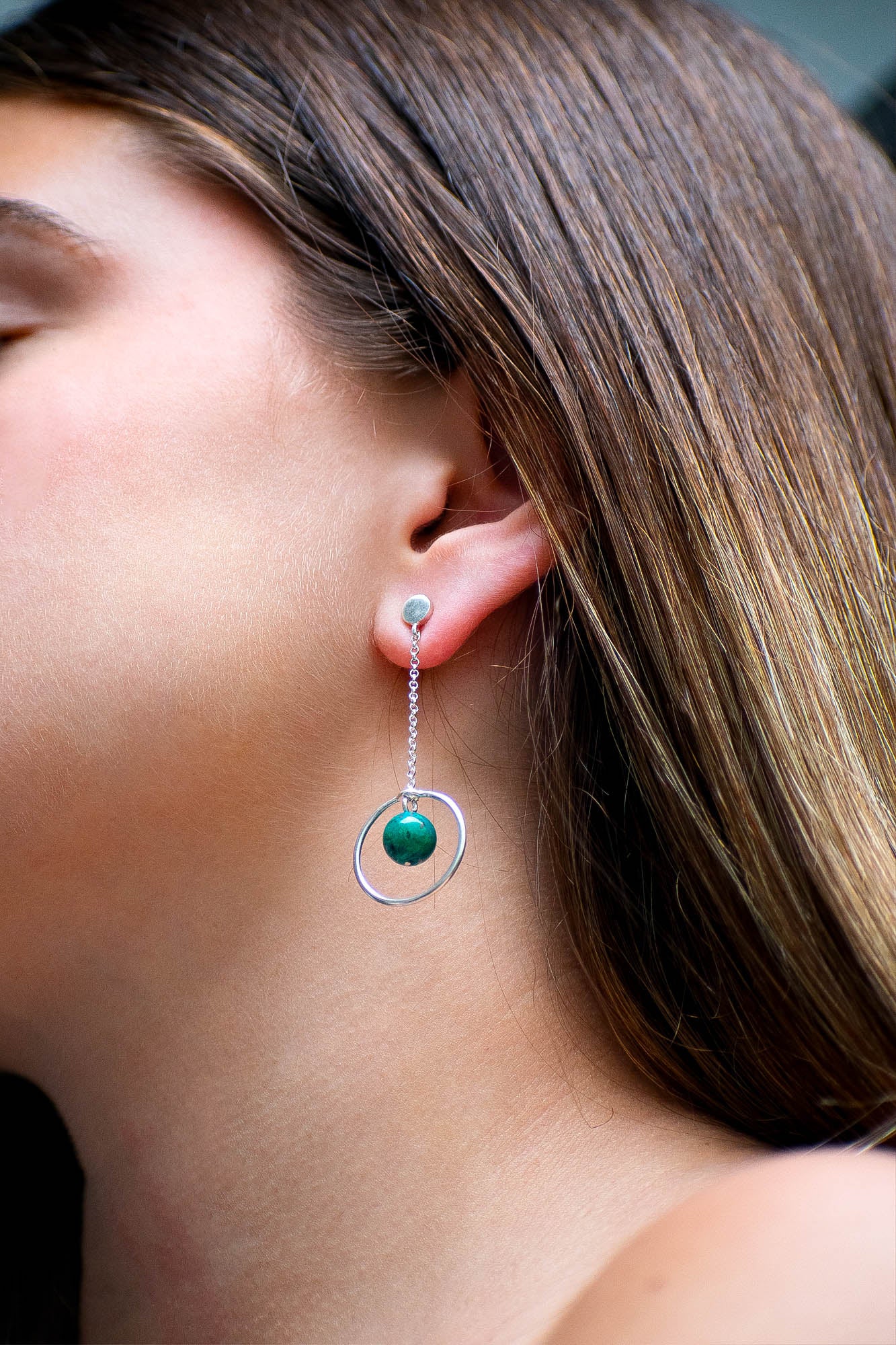 Aretes Solar crisocola - Gallery 1