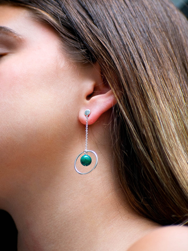 Aretes Solar crisocola
