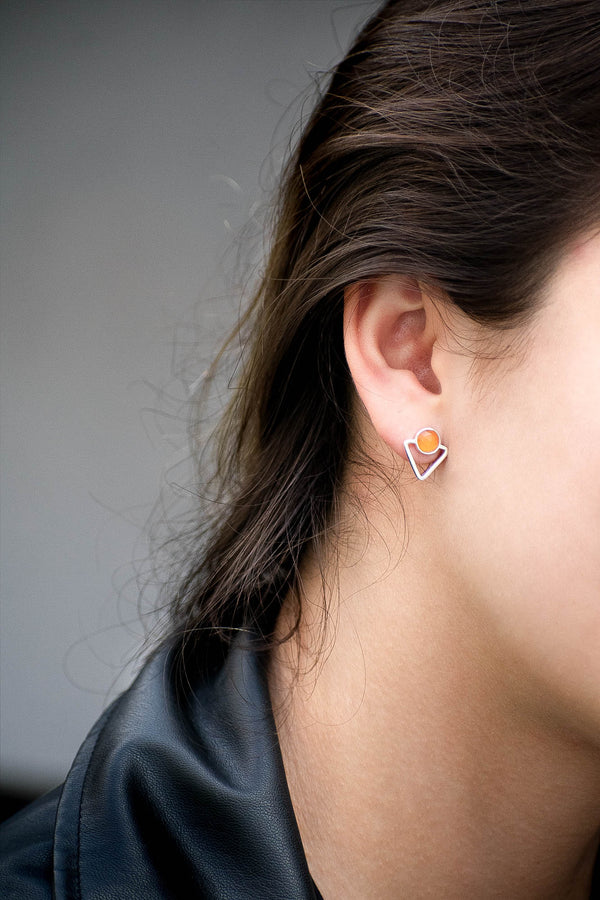 Aretes Trim ágata cornalina