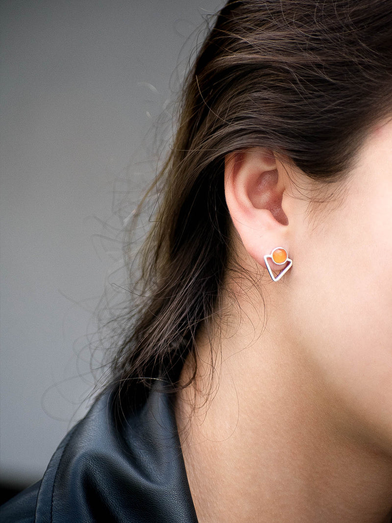 Aretes Trim ágata cornalina