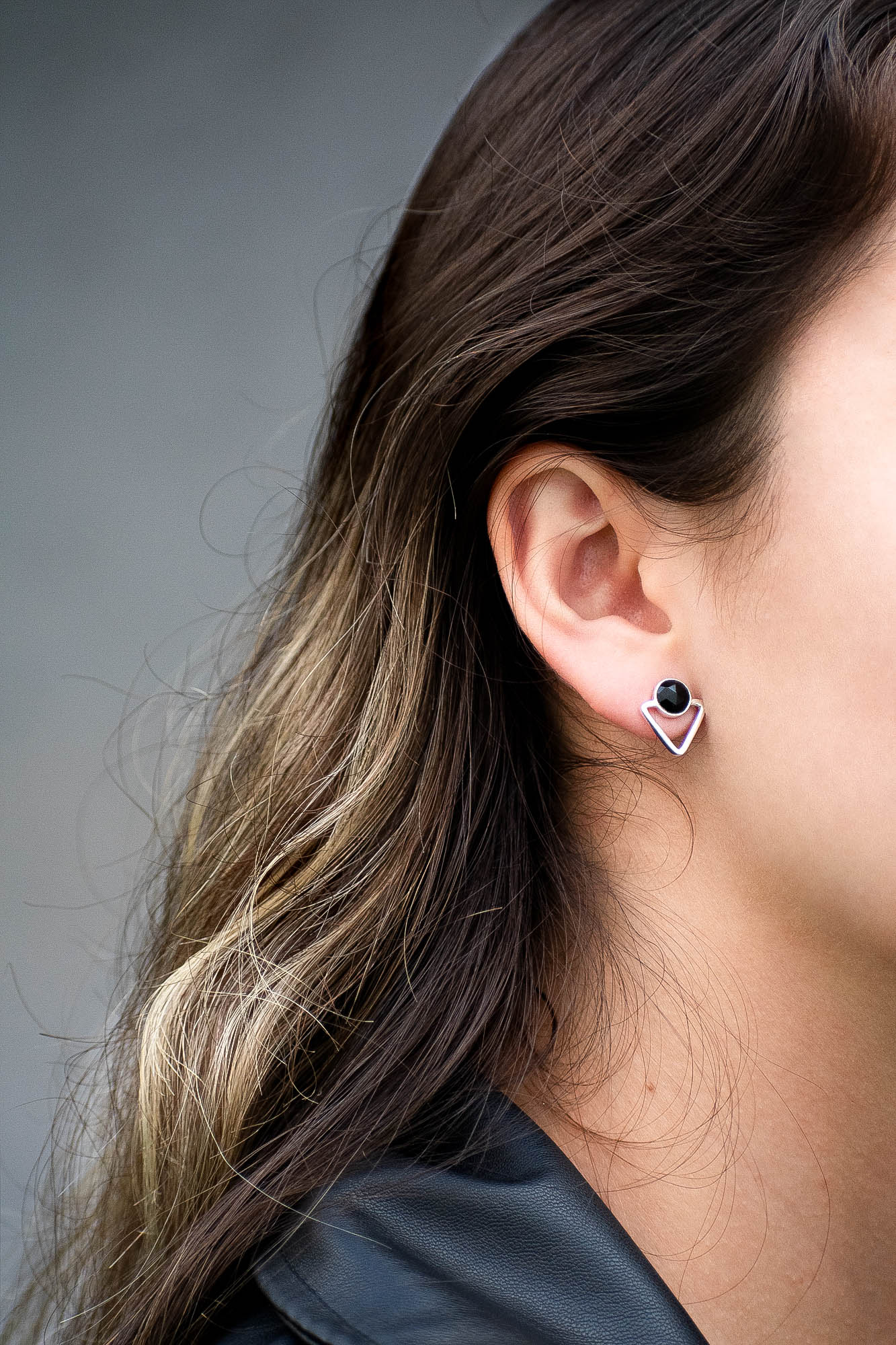 Aretes Trim ónix negro - Gallery 1
