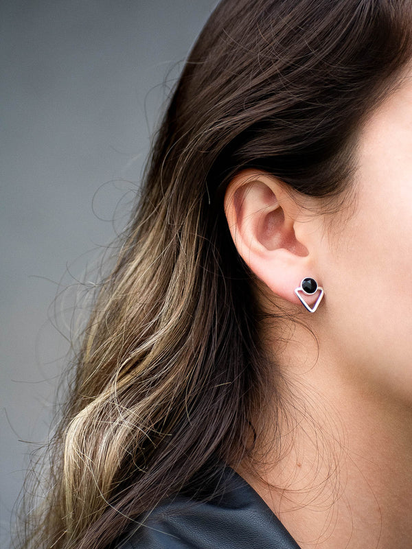 Aretes Trim ónix negro