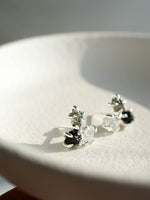 Aretes Trinidad pirita, cuarzo cristal y turmalina negra - Miniatura 3