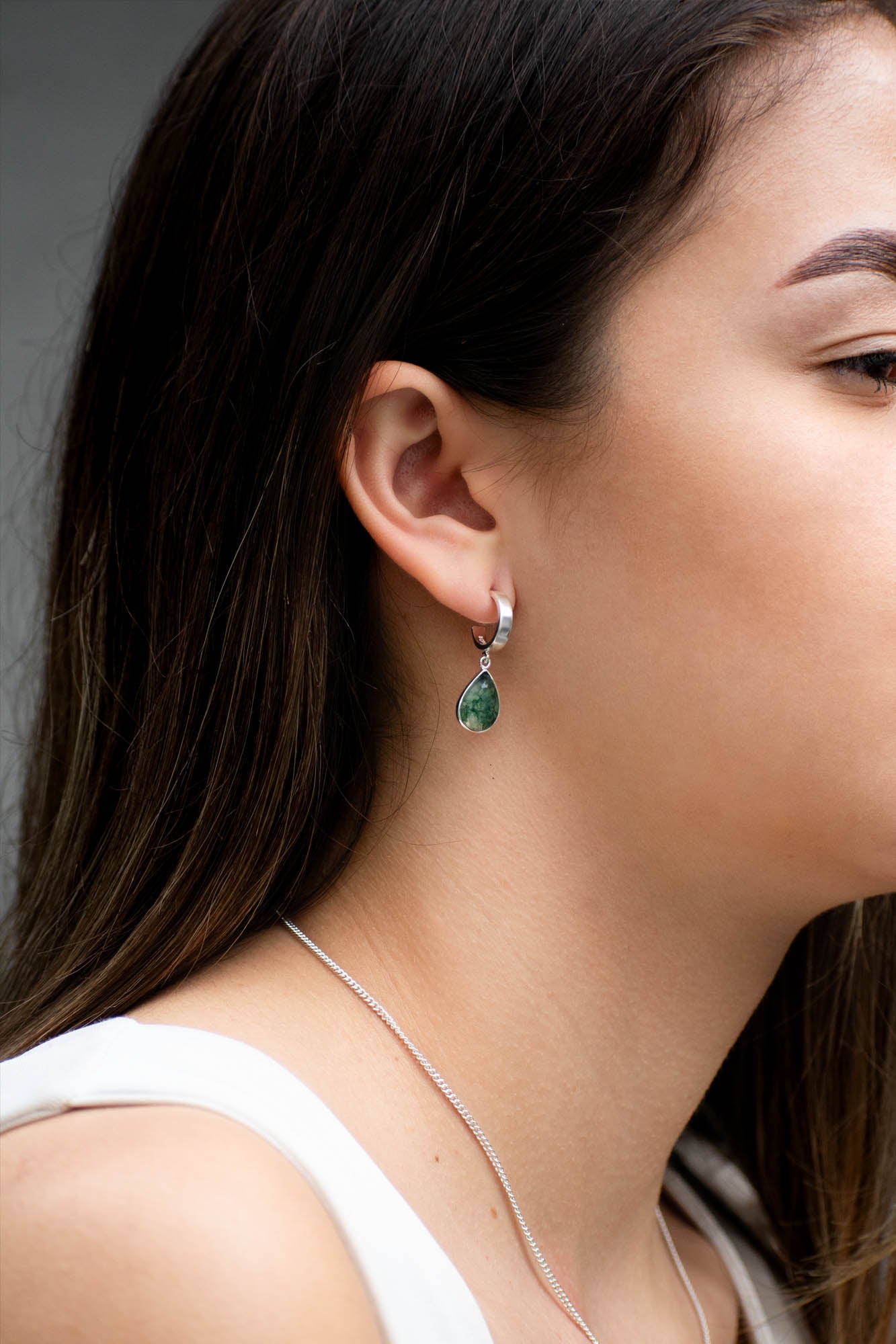 Aretes Vida ágata musgosa - Gallery 1