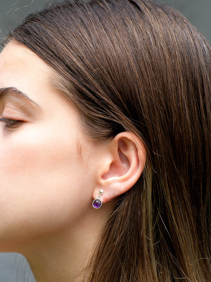 Aretes Yael amatista circular