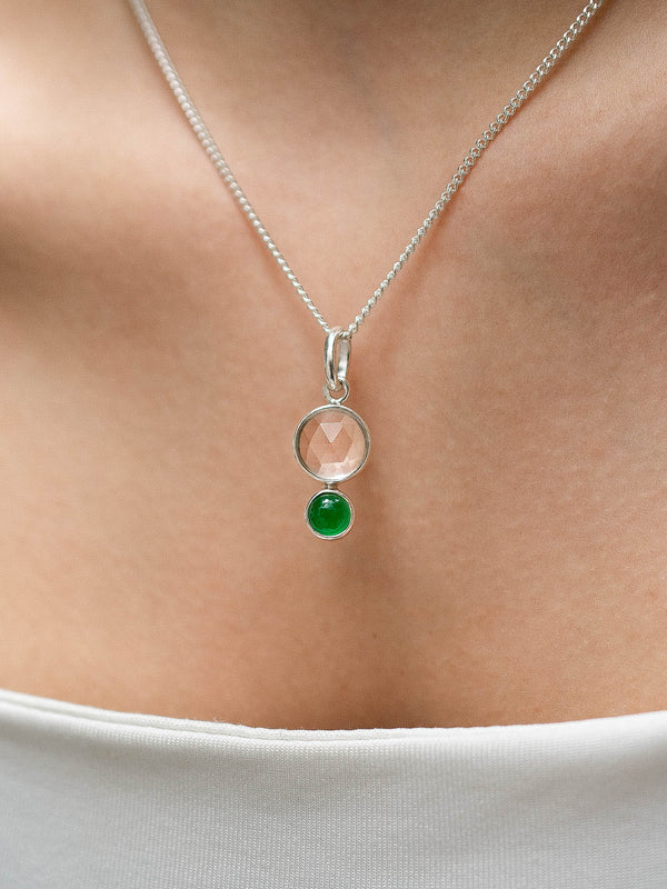 Collar Amún cuarzo cristal y ónix verde - Secundaria