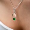 Collar Amún cuarzo cristal y ónix verde