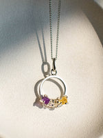 Collar Flora citrino, cuarzo cristal y amatista - Miniatura 3