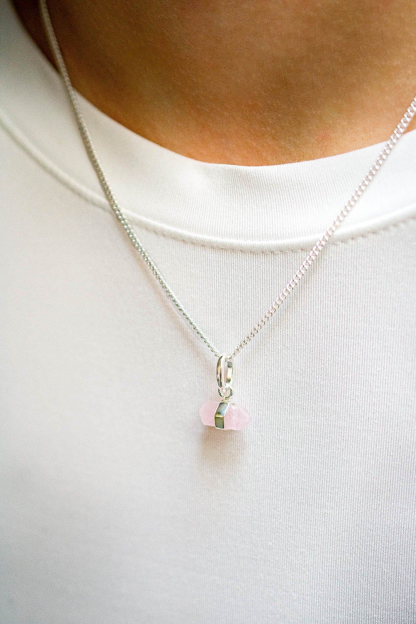 Collar Lance cuarzo rosa - Gallery 1