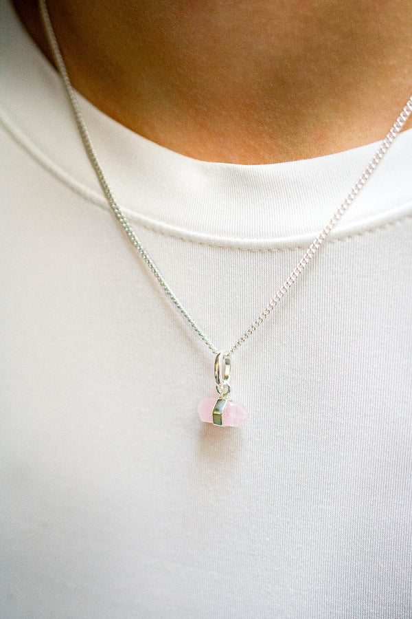 Collar Lance cuarzo rosa