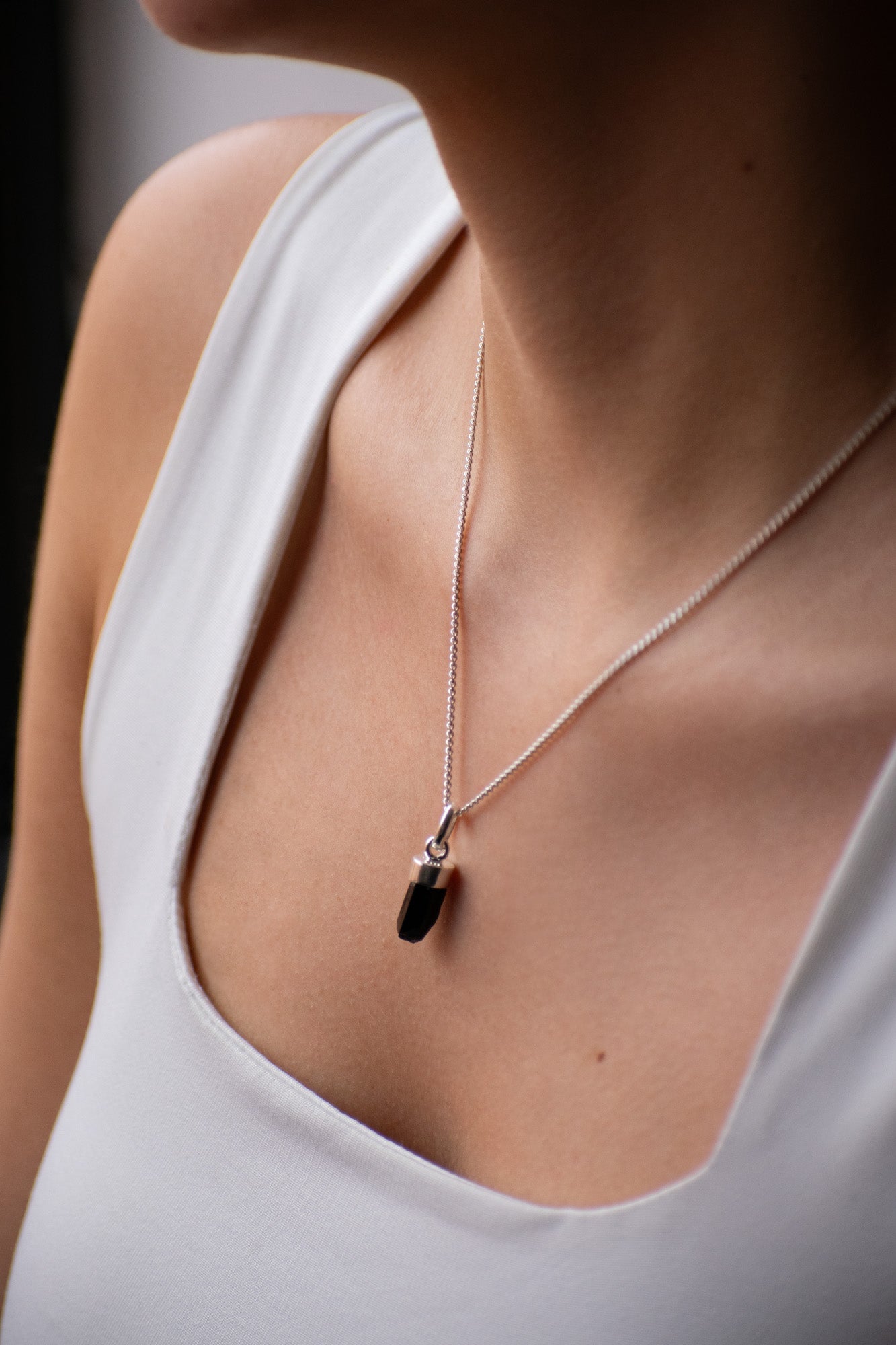 Collar Punta turmalina negra raw - Gallery 1