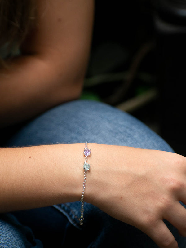Pulsera Camus amatista & aguamarina