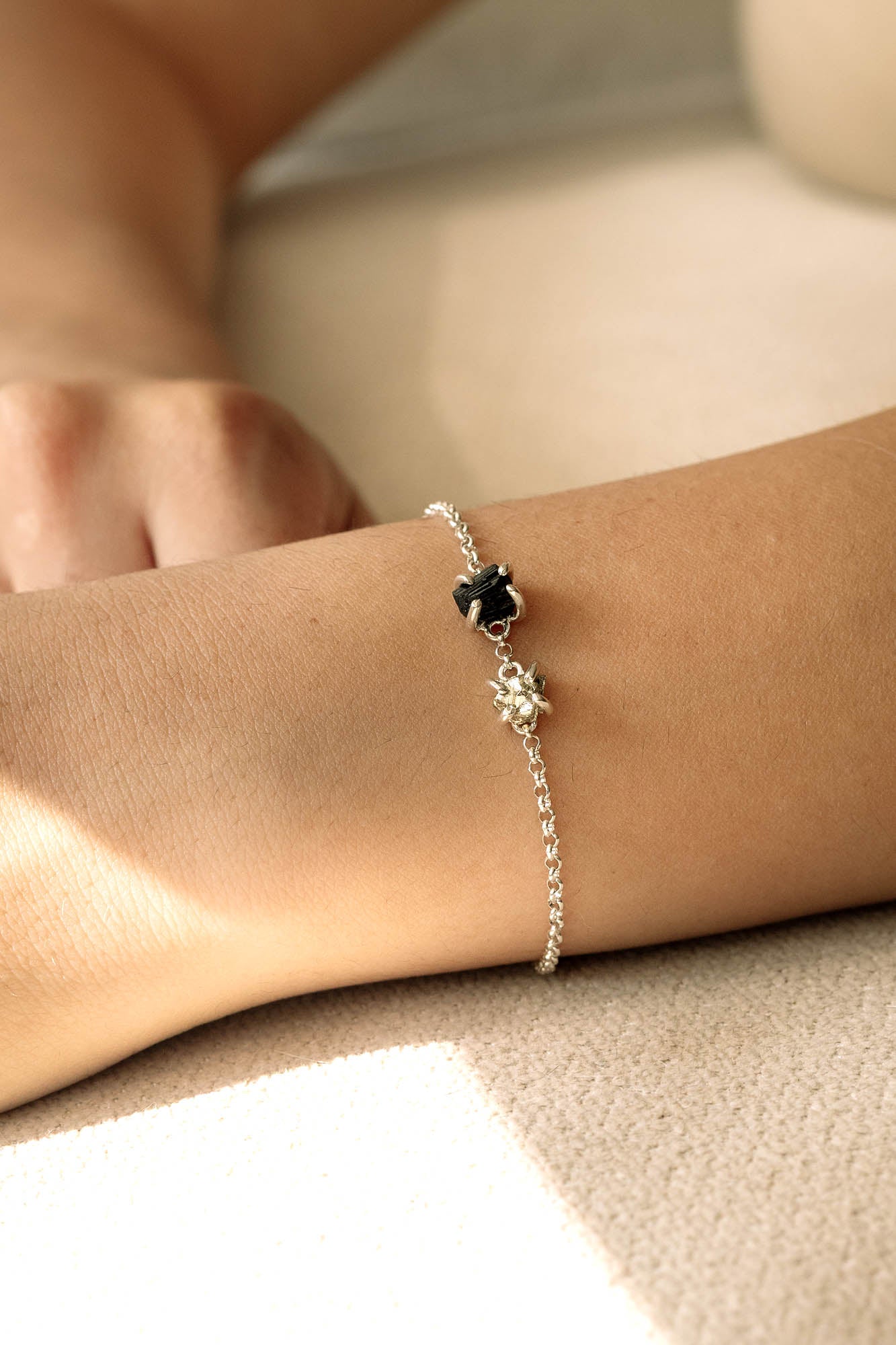 Pulsera Camus turmalina y pirita - Gallery 1