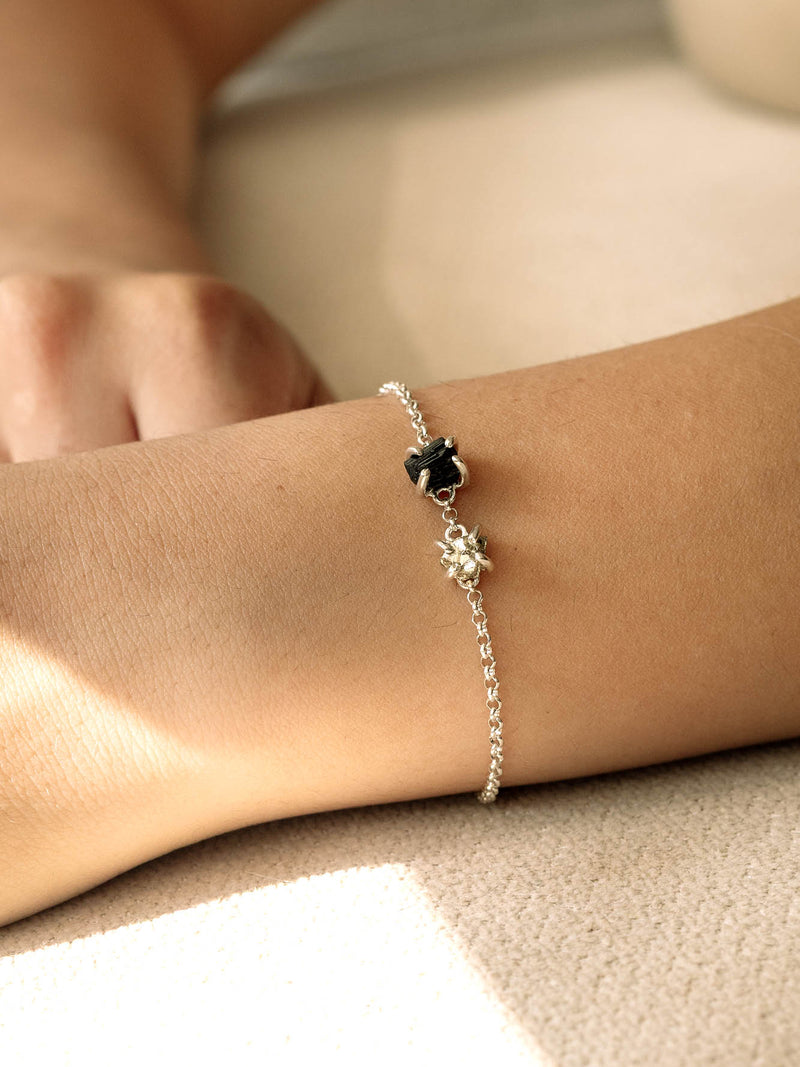 Pulsera Camus turmalina y pirita