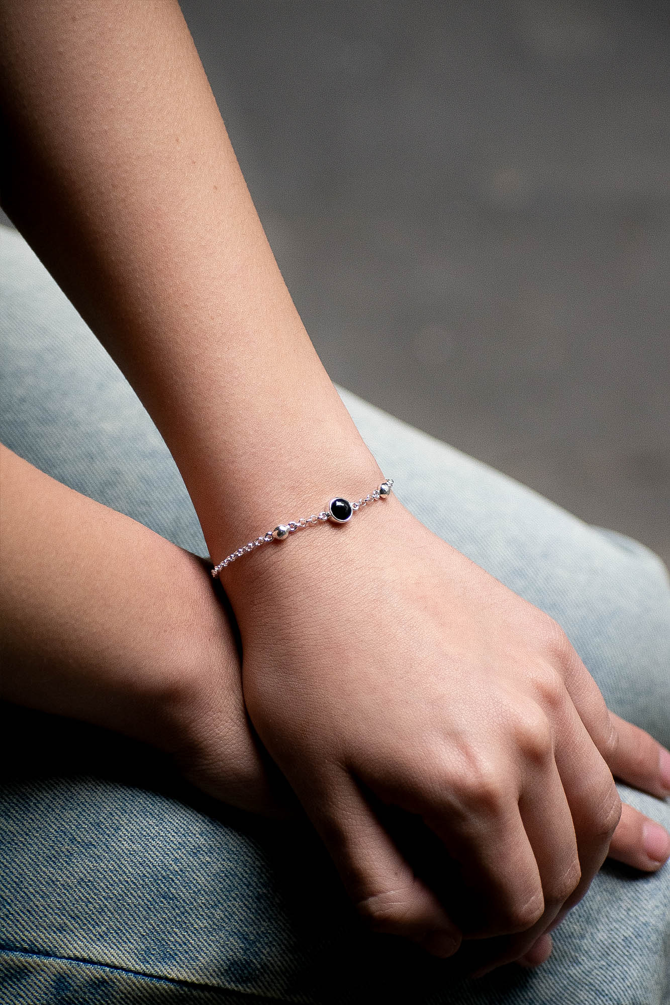 Pulsera Galaxia obsidiana negra - Gallery 1