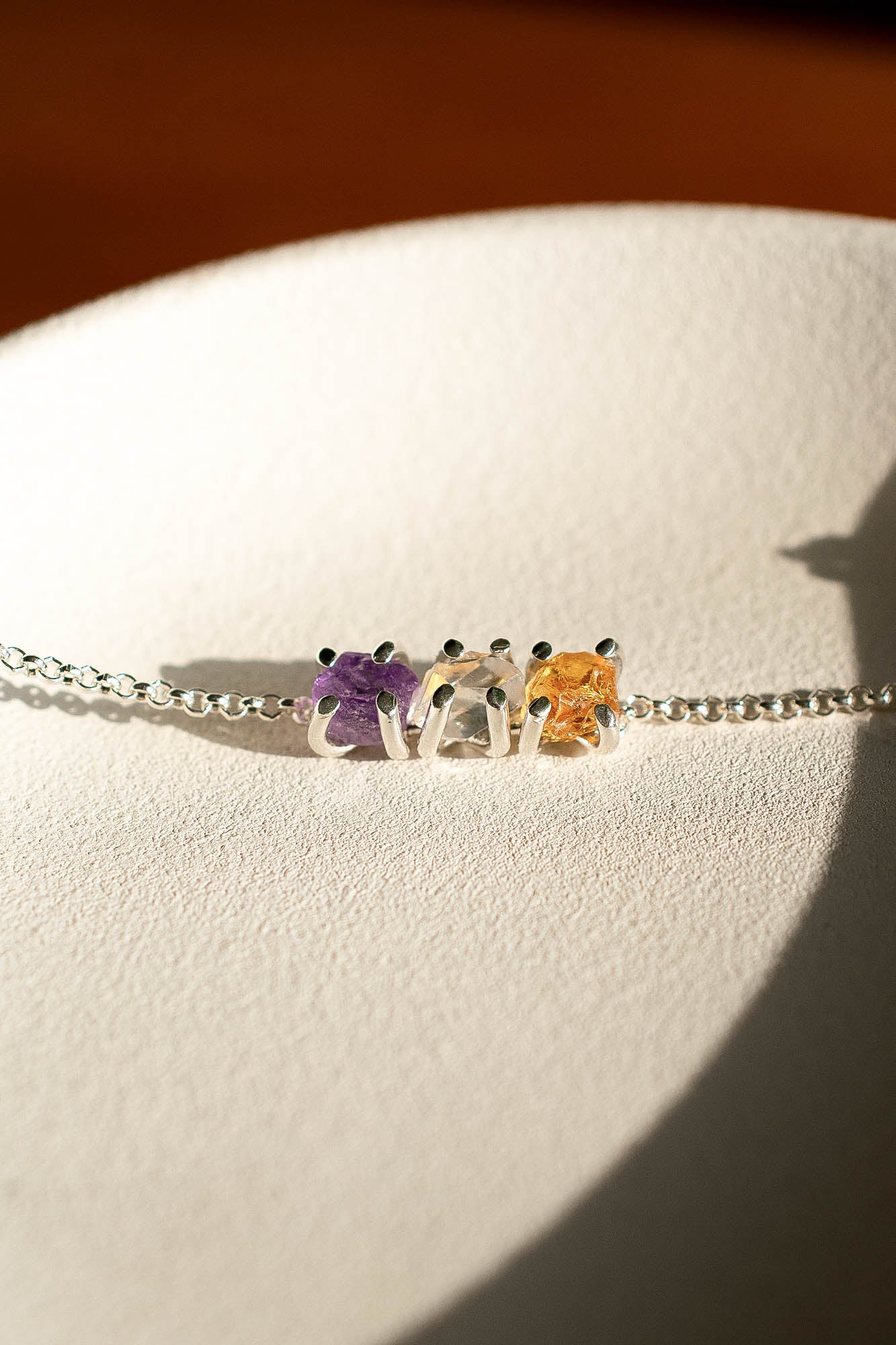 Pulsera Orión citrino, cuarzo cristal y amatista - Gallery 3