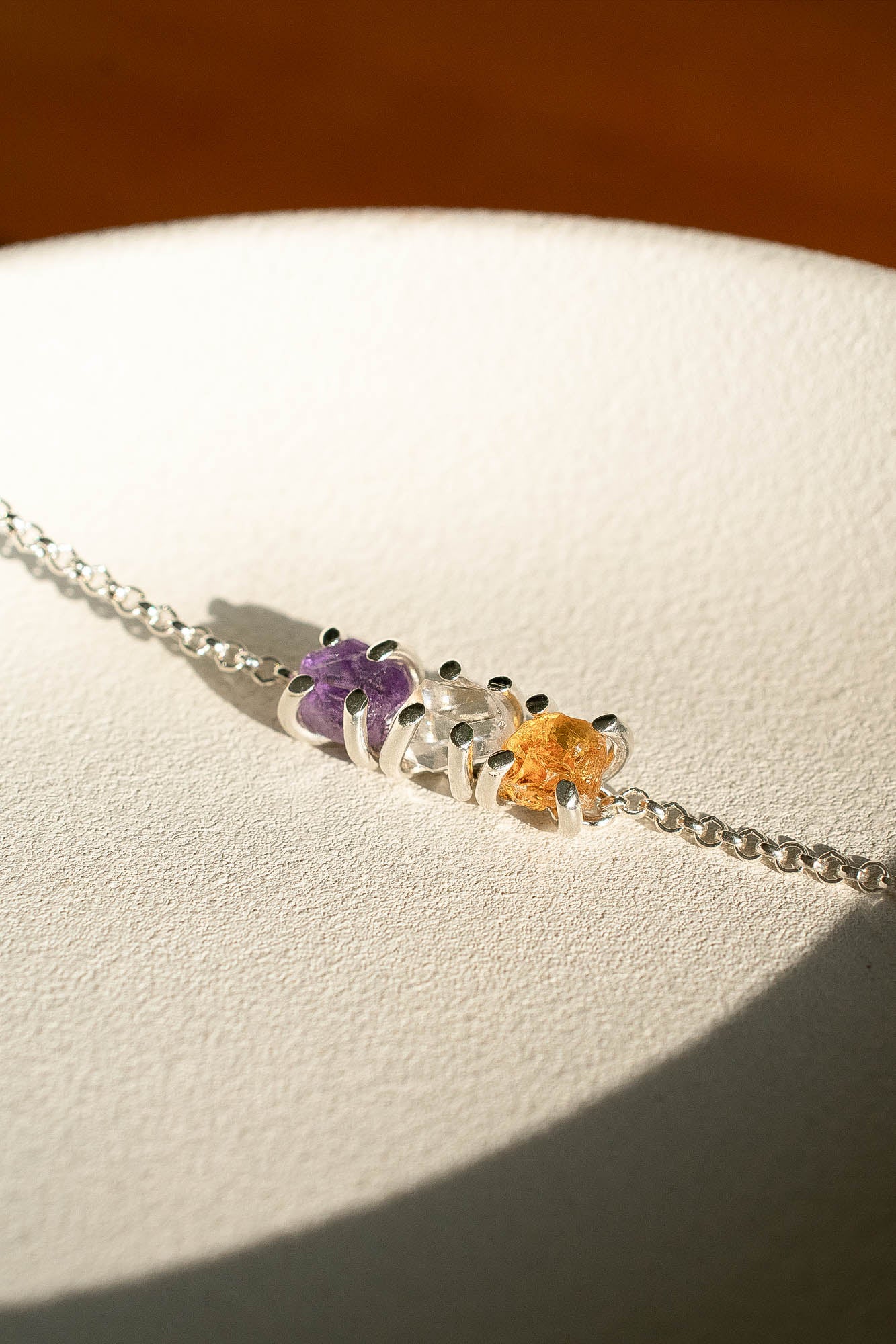 Pulsera Orión citrino, cuarzo cristal y amatista - Gallery 2