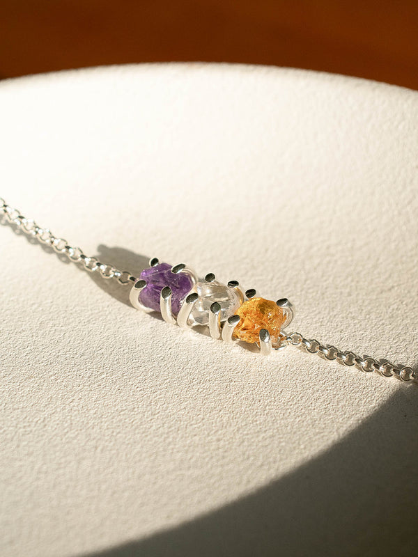 Pulsera Orión citrino, cuarzo cristal y amatista - Secundaria