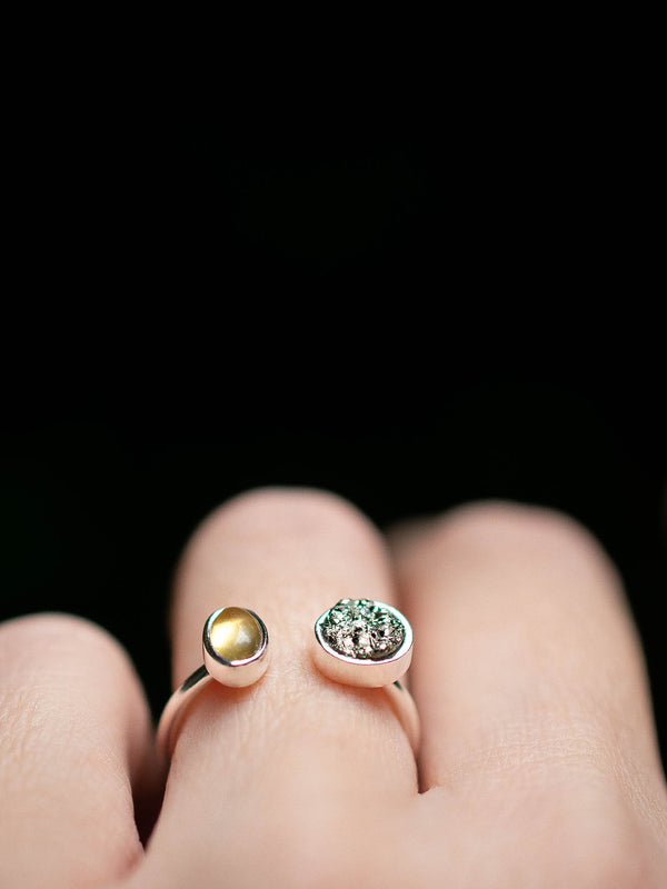 Anillo Joia pirita y citrino - Secundaria