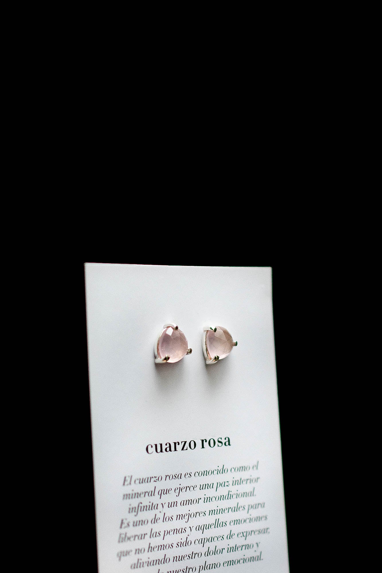 Aretes Kora cuarzo rosa facetado - Gallery 2