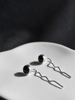 Aretes Storm obsidiana negra - Miniatura 2