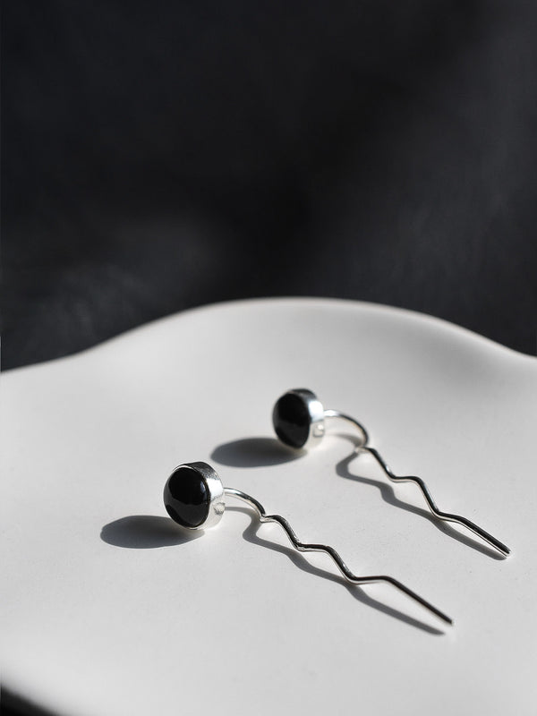 Aretes Storm obsidiana negra - Secundaria