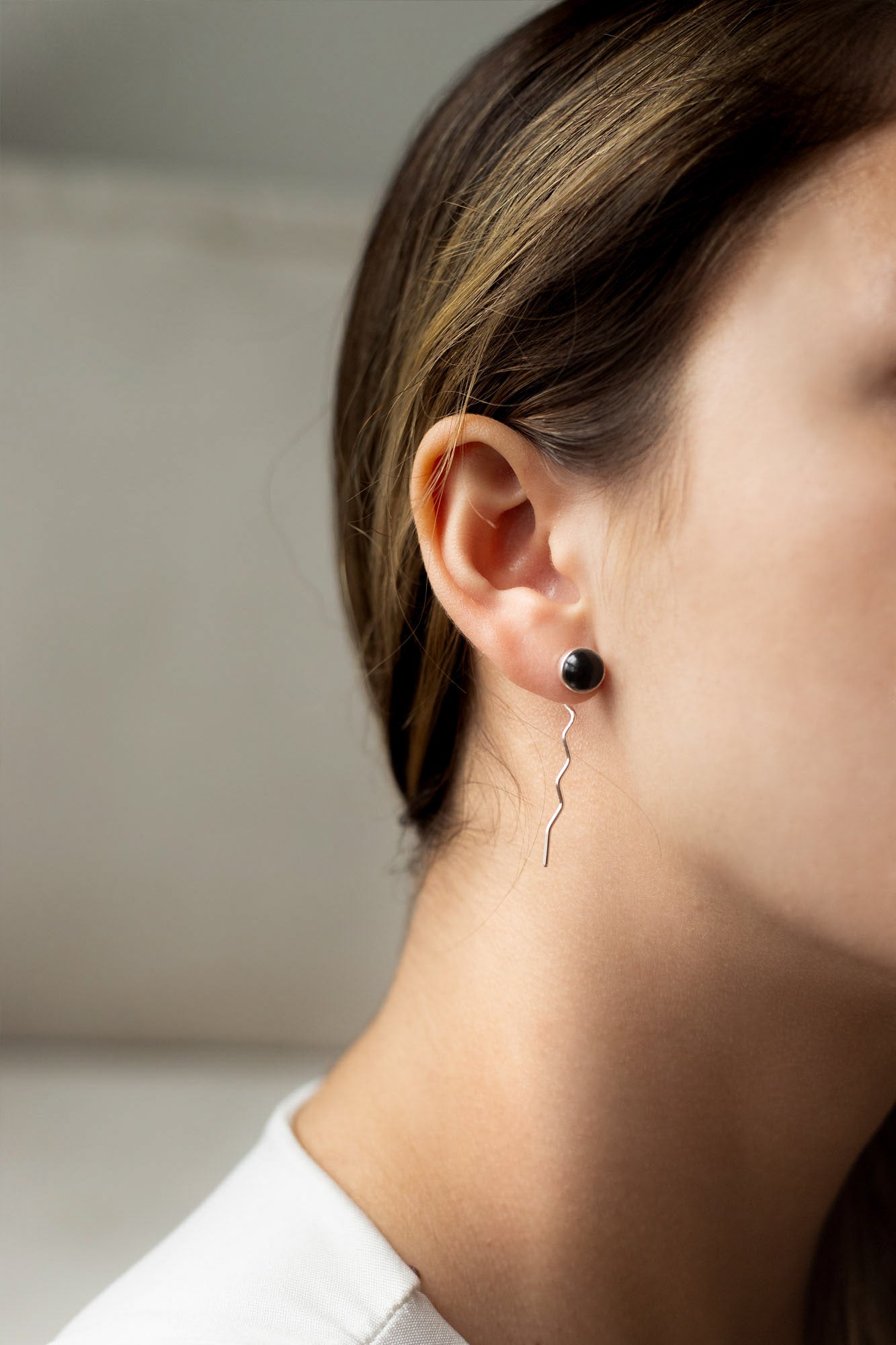 Aretes Storm obsidiana negra - Gallery 1