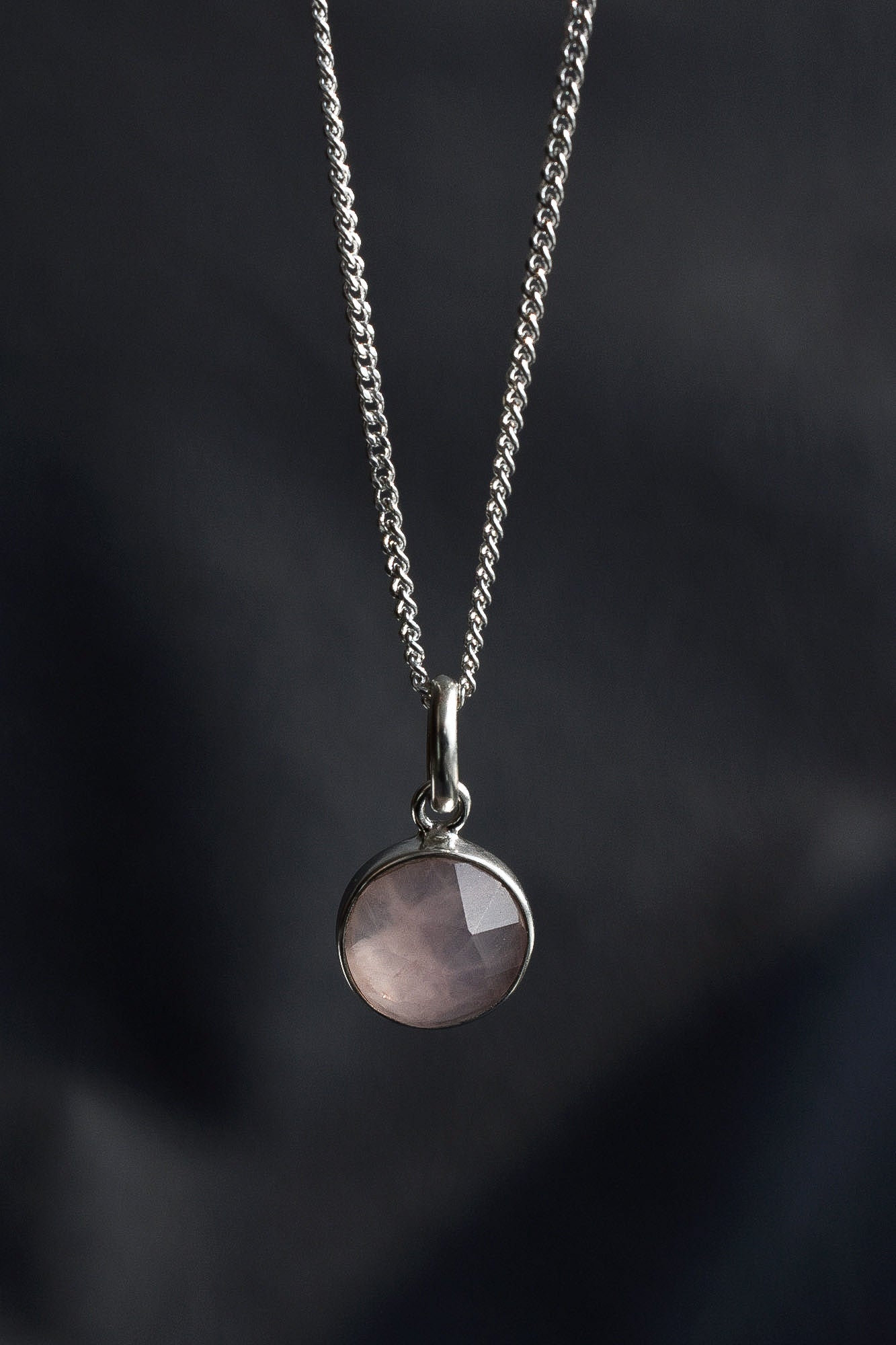 Collar Mara cuarzo rosa facetado - Gallery 1