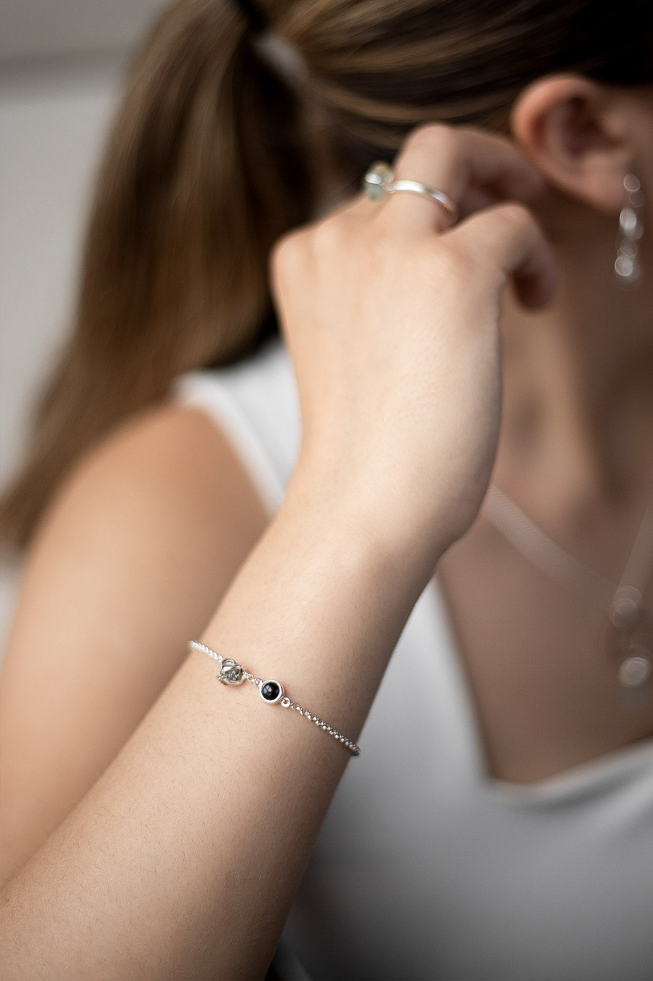 Pulsera Camus obsidiana y pirita - Gallery 1