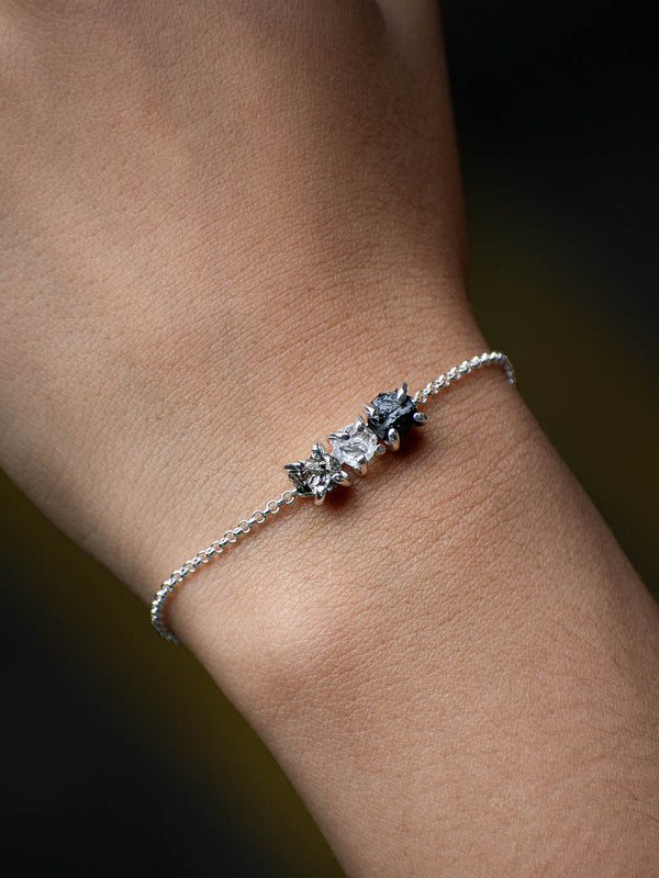 Pulsera Orión pirita, cuarzo cristal y turmalina negra - Secundaria