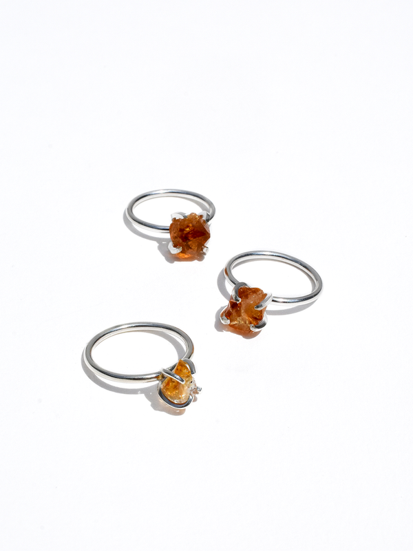 Anillo Raw citrino