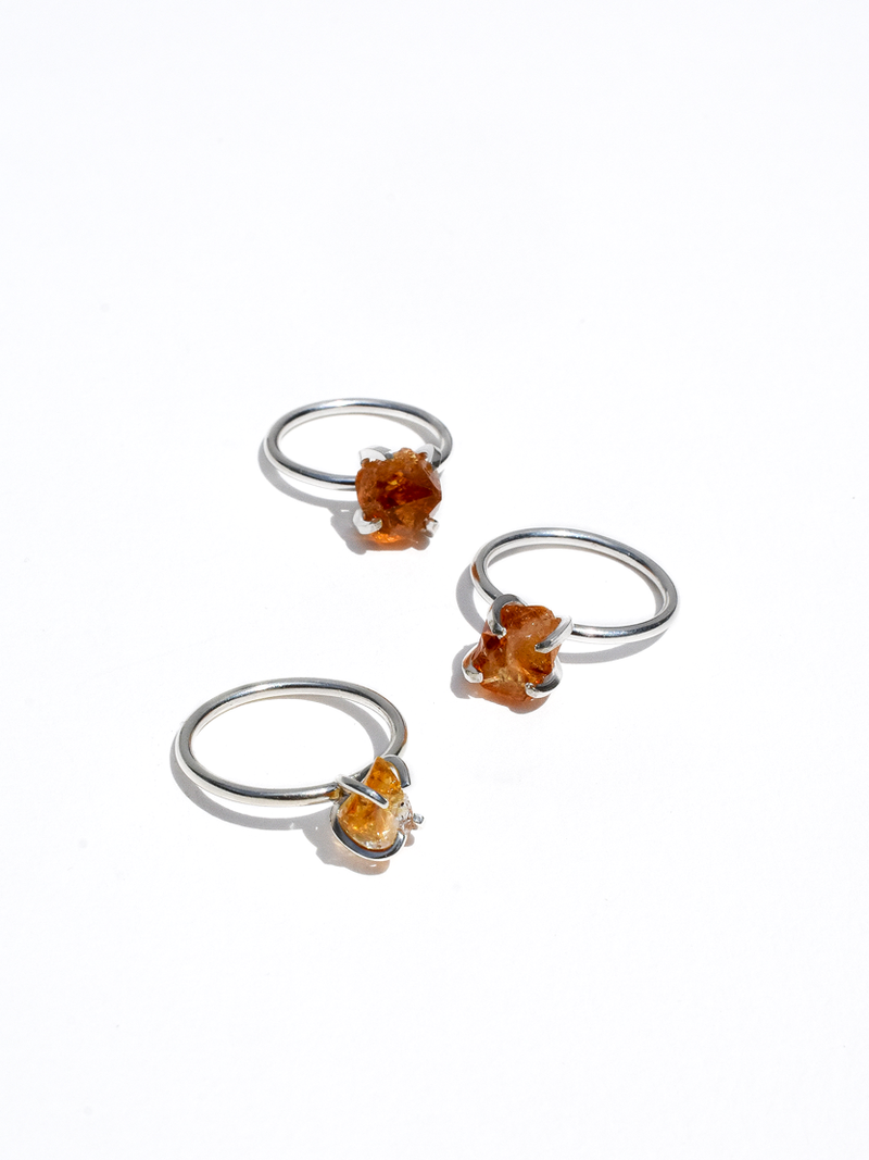 Anillo Raw citrino