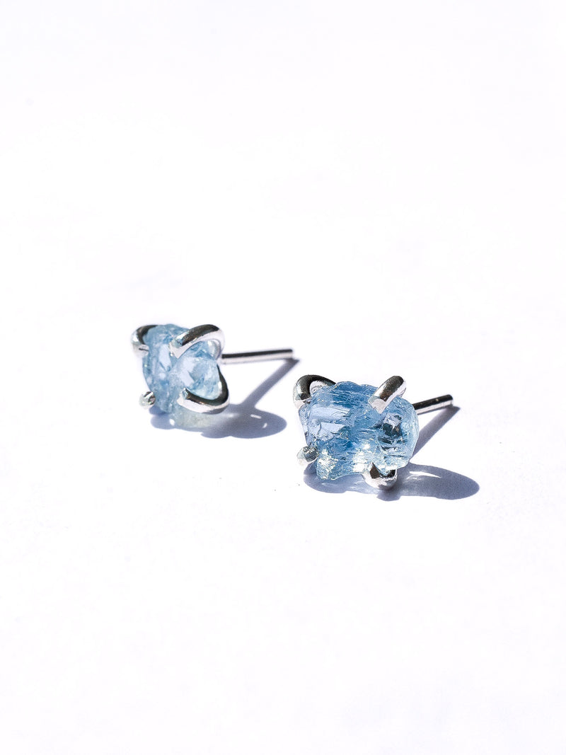Aretes Raw aguamarina