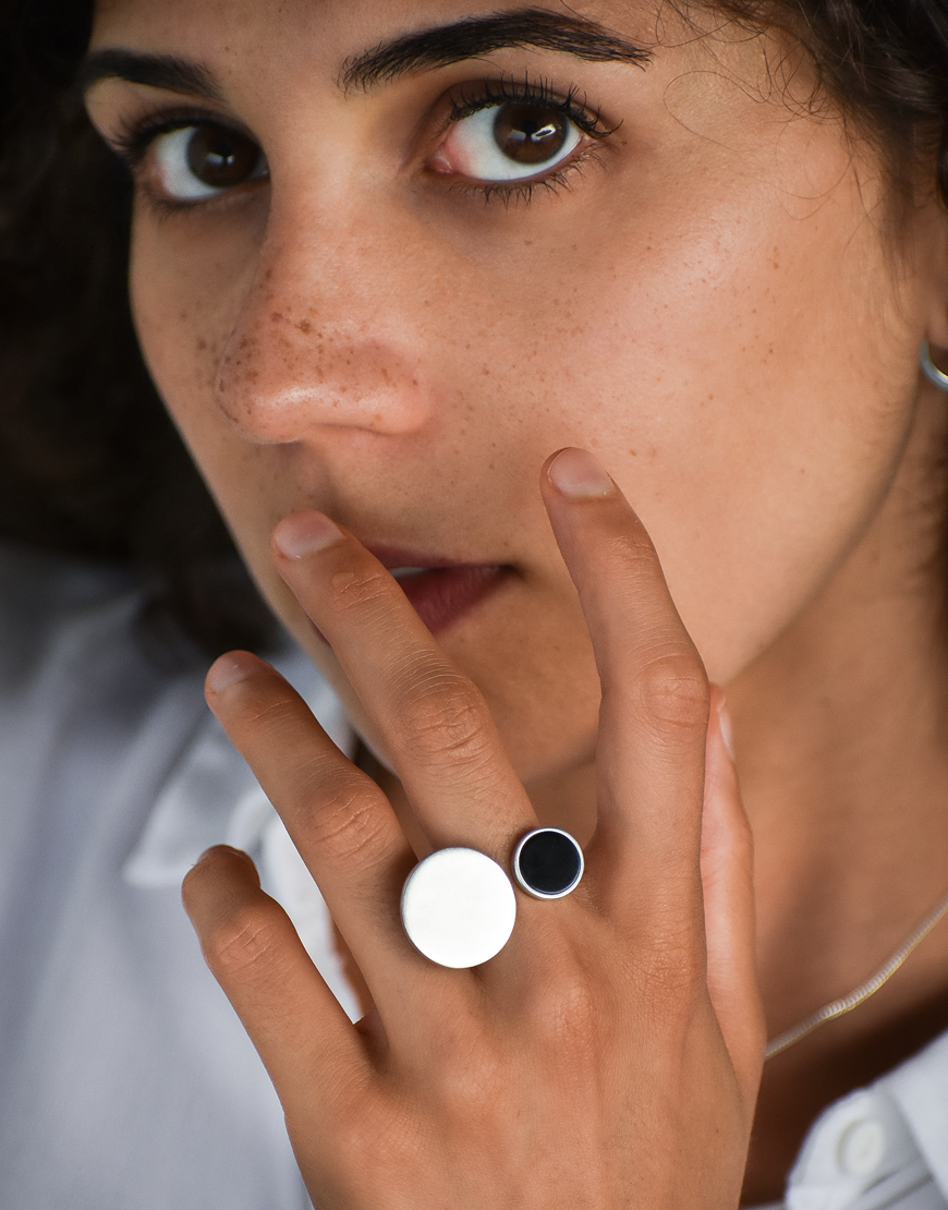 Anillo Thoros obsidiana negra - Gallery 2