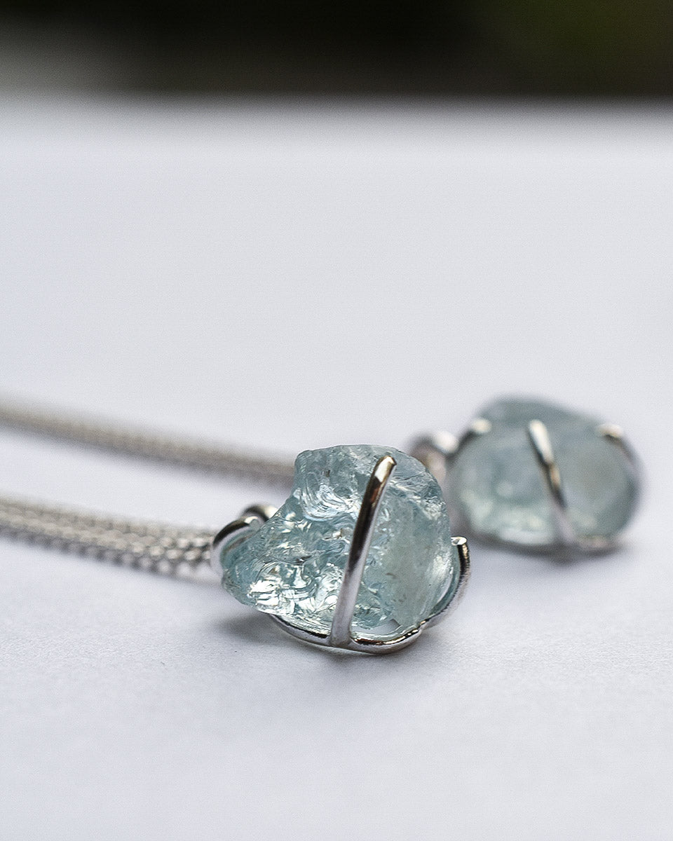 Collar Raw aguamarina - Gallery 1