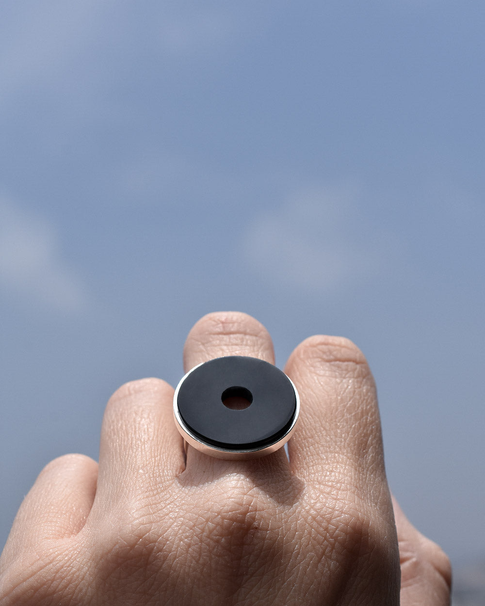 Anillo Sol obsidiana negra - Gallery 2