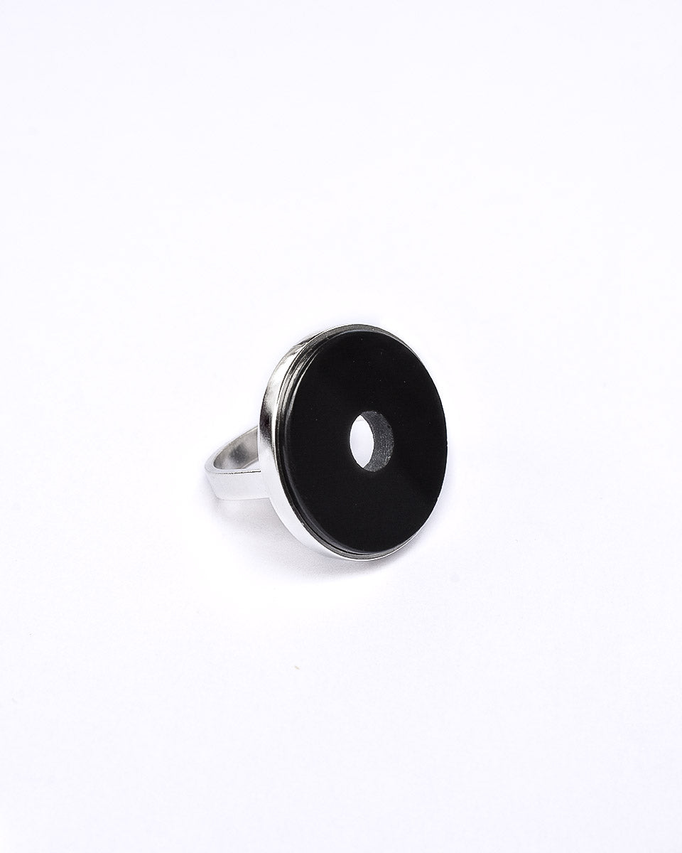 Anillo Sol obsidiana negra - Gallery 1