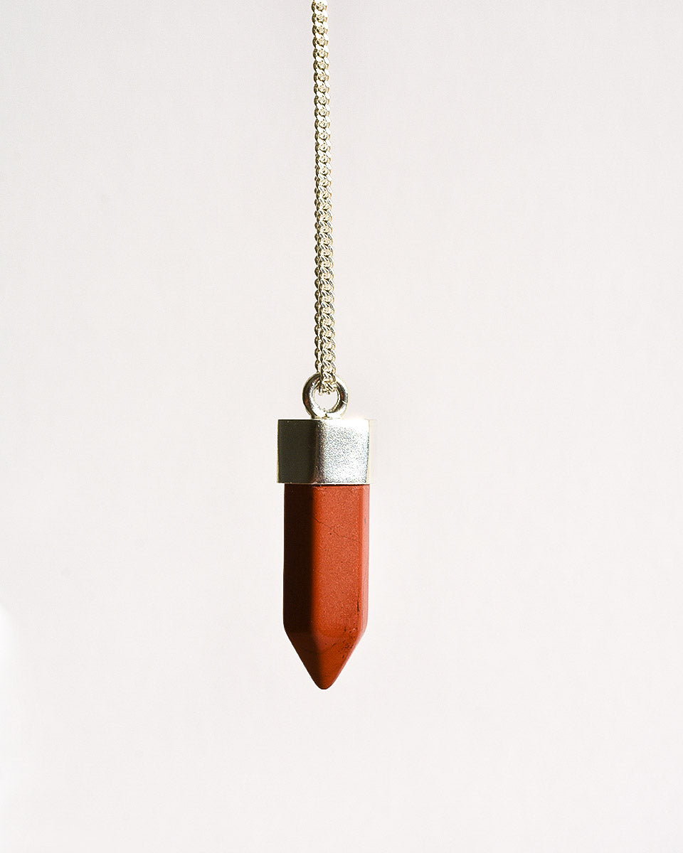 Collar Punta jaspe rojo - Gallery 1