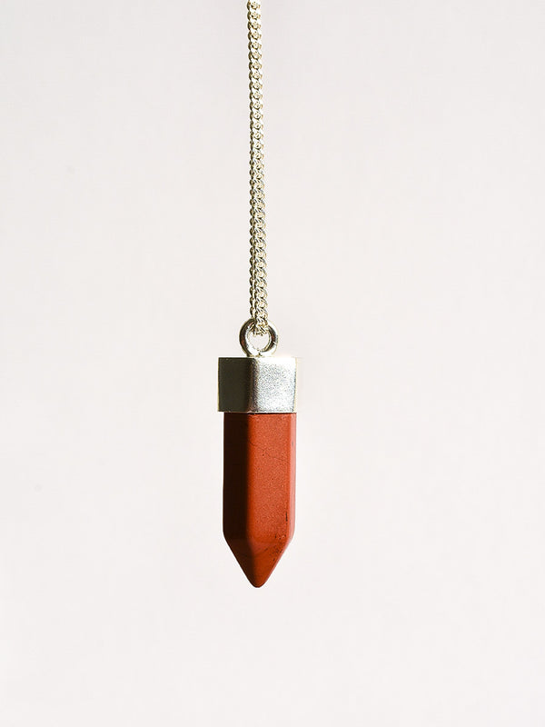 Collar Punta jaspe rojo